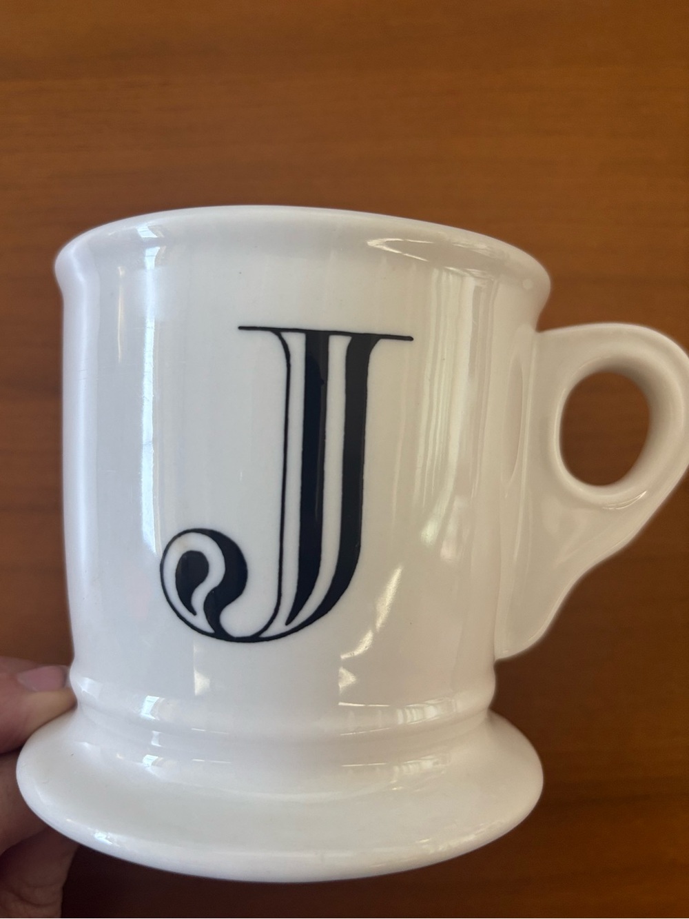 Anthropologie White Ceramic Monogram 'J' Coffee Mug